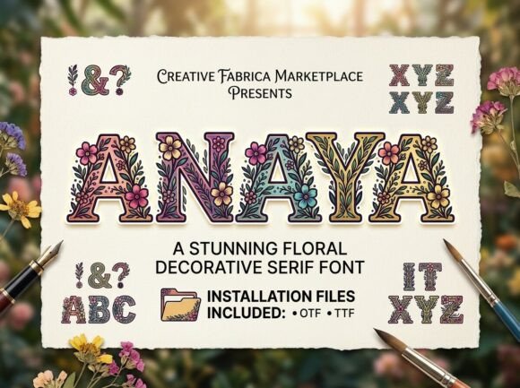 Anaya: Where Every Letter Blooms with Floral Artistry