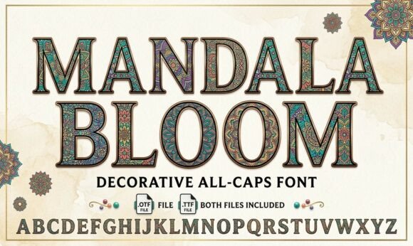 Mandala Bloom Monogram: A Font for Intricate, Elegant Design
